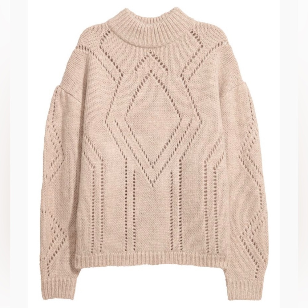H&M Beige Wool Blend Knit Sweater
